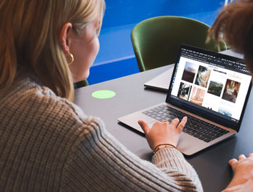 woman working on a laptop